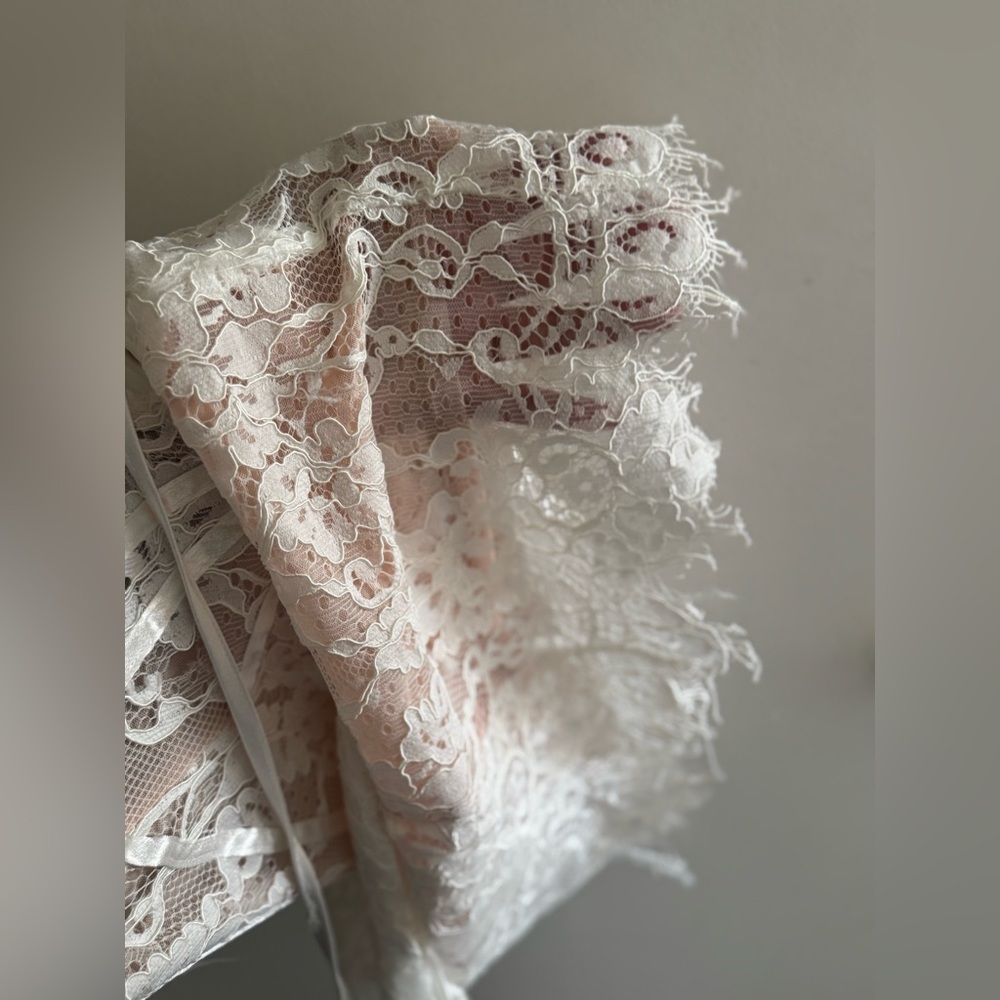 Elegant White Lace Mini Dress - Picture 10 of 14
